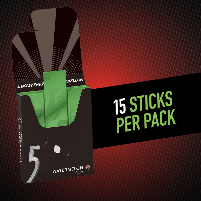5 Gum Watermelon Prism Sugarfree Chewing Gum, Single Pack